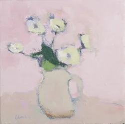 Anémones blanches, 2016 (huile sur lin)