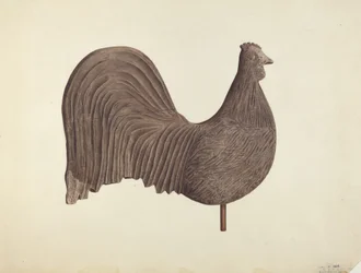 Girouette en forme de coq, probablement 1940