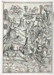 Der Schatzbehalter: Moïse trouvé par la fille de Pharaon recto, 1491