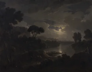 Paysage idéal italien au soir