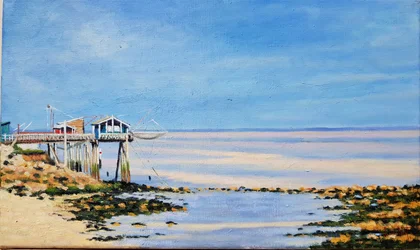 Carrelets en Gironde (huile sur toile)