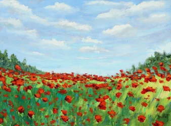Champ de Coquelicos, 2003 (oil on board)