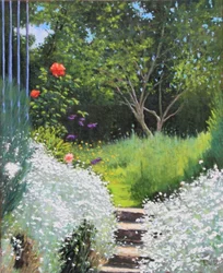 Huile du coin du jardin, 2018 (huile sur toile)