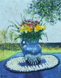 La Vase Bleu, 2003 (huile sur carton)