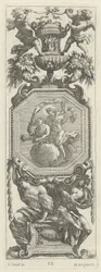 Panneau ornemental surmonté de deux putti et d