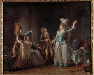 Le départ du dragon Peinture de Michel Garnier (1753-1819). 1780 Dim. 0,54 x 0,65 m. Paris, Musée Carnavalet