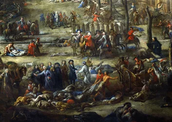 Vue du Cours Belsunce, Marseille, pendant la peste de 1720 (détail)
