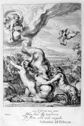 Aréthuse poursuivie par Alphée et transformée en fontaine, 1655