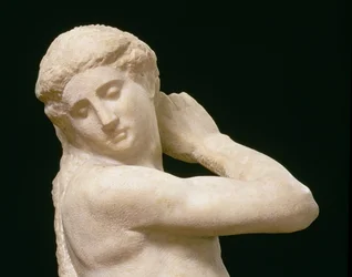 Apollon, ou David, détail de la tête, sculpture de Michelangelo Buonarroti 1475-1564, détail de 79842