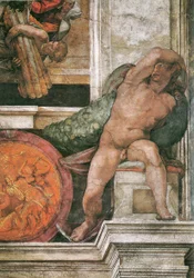 Détail du plafond de la chapelle Sixtine au Vatican (1508-1512)