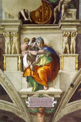 La Sibylle de Delphes, plafond de la Chapelle Sixtine au Vatican, 1508-1512