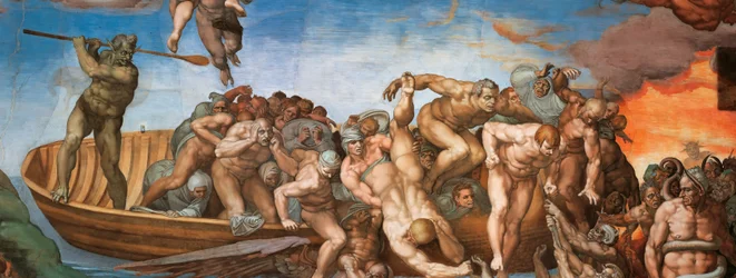 La fresque du Jugement dernier de la chapelle Sixtine au Vatican, 1536-1541.