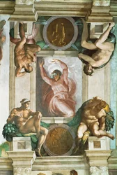 La chapelle Sixtine ; fresques du plafond après restauration (fresque)