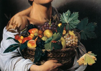 Garçon avec un panier de fruits (détail)