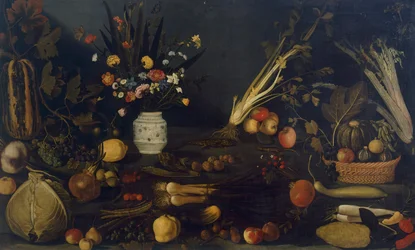 Nature morte de fleurs et de plantes