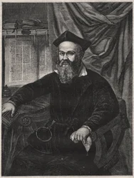 Portrait de Marco Antonio de Dominis (Markantun de Dominis) (1556-1624) ecclésiastique dalmate, apostat et homme de science - gravure de G J Delff d