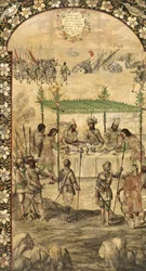 Ordonne la destruction des navires et rencontre les ambassadeurs de Montezuma en 1520 - La conquête du Mexique par Hernan Cortes