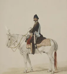 Portrait équestre de Naser al-Din Shah Qajar 1831-1896, 1873
