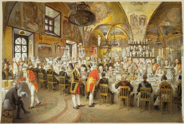 Dîner cérémonial dans le Palais des Facettes au Kremlin de Moscou, 1883-1895