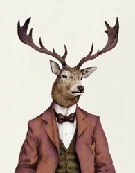 Un cerf en tenue humaine — vêtu de