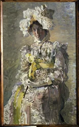 Portrait de Nadezhda Zabela Vroubel en robe Empire