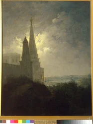 Vue du Kremlin de Moscou et de Zamoskvorechye la nuit