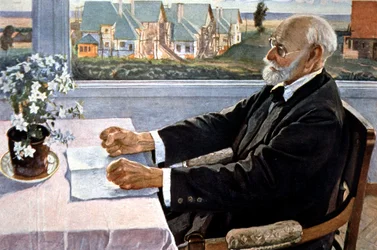 Ivan Pavlov dans sa maison, près de Saint-Pétersbourg