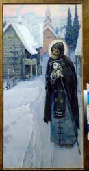 Serge de Radonege (1313-1392) - Les travaux de Saint Serge (Triptyque, partie droite)