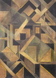 Composition abstraite avec formes cristallines, vers 1920