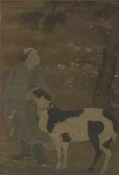 Un noble garçon et sa chèvre