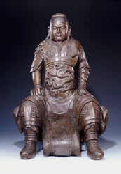 Une grande figure en bronze de Guandi du début de la dynastie Ming