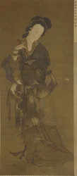 Une femme et un papillon, 16e-17e siècle