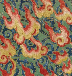 Détail de Thangka impérial brodé en soie