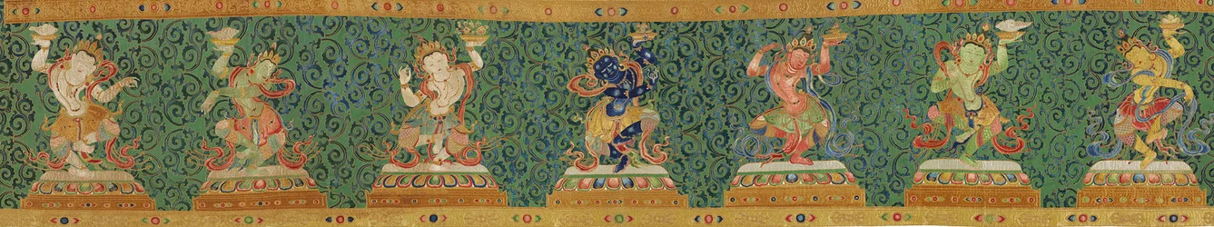 Détail de Thangka impérial brodé en soie
