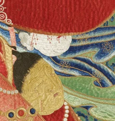 Détail de Thangka impérial brodé en soie
