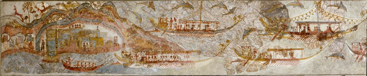 Art minoen : « Expédition navale ». Fresque d