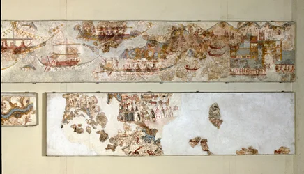 Art minoen : « Expédition navale ». Fresque provenant d