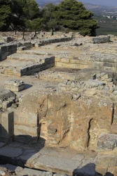 Site archéologique minoen de Phaistos. Vue sur le complexe nord-est