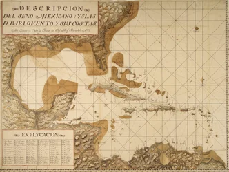 Carte du golfe du Mexique et des îles des Caraïbes