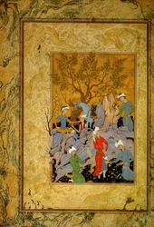 Une partie de chasse princière dans les montagnes, vers 1575