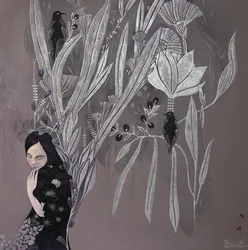 Femme sereine et botanique
