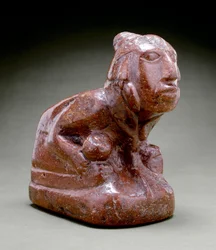 Pipe effigie humaine, Cahokia, 1000-1300