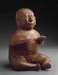 Vase effigie féminine assise