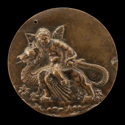 Cupidon chevauchant un dragon, vers 1500