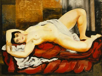 Nude in White Sheet ; Nu Couche au Drap Blanc