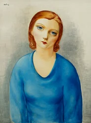 Jeune Femme au Corsage Bleu, vers 1925 (huile sur toile)