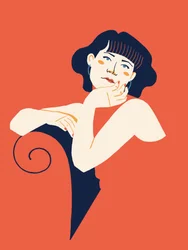 Une femme plongée dans ses pensées