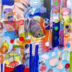 Poisson abstrait aux couleurs vives