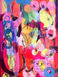 Jardin abstrait aux couleurs vives