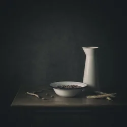 Nature morte rustique aux haricots